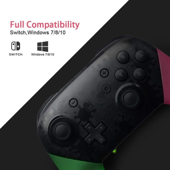 Cosmostech Switch Ve Pc Uyumlu Pro Controller Kablosuz Oyun Kolu Yeşil-Pembe - Resim 4