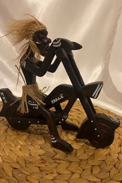 Ahşap Primitif Yamyam Yerli Aborjin İnka Motorlu Harley El İşi Hand Made ürün görseli 1