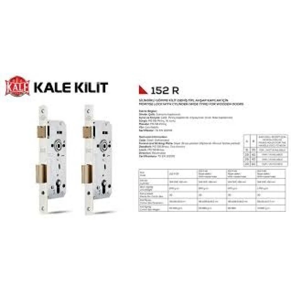 Kale 152 R Silindirli Kilit 60 Mm ( Barelli) - Resim 4