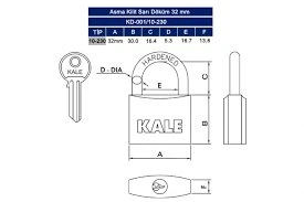 Kale Asma Kilit Sarı Pirinç 30 Mm - Resim 3