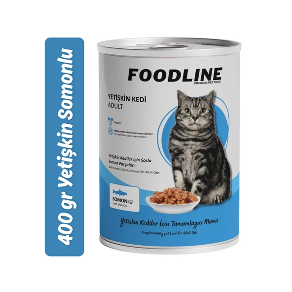 Foodline Somonlu Yetişkin Kedi Konservesi 400 Gr ürün görseli 1