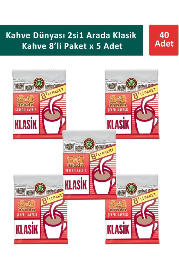 Kahve Dünyası 2si1 Arada Klasik Kahve 8 x 12 gr x 5 Adet ürün görseli 1
