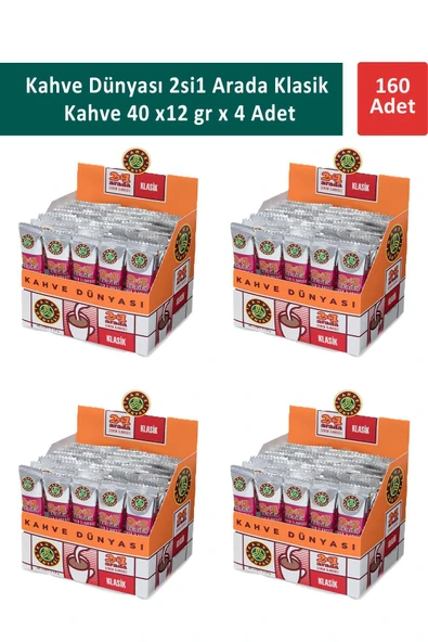 Kahve Dünyası 2si1 Arada Klasik Kahve  40 x 12 gr  x 4 Adet ürün görseli 1