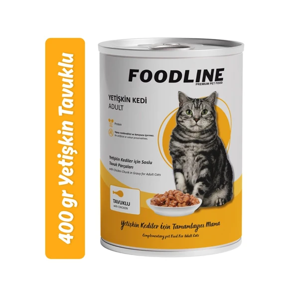 Foodline Tavuklu Yetişkin Kedi Konservesi 400 Gr ürün görseli 1