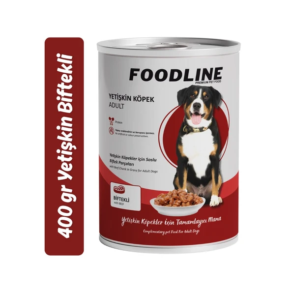 Foodline Biftekli Yetişkin Köpek Konservesi 400 Gr ürün görseli 1