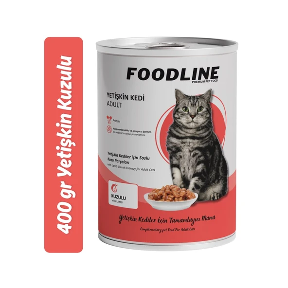 Foodline Kuzu Etli Yetişkin Kedi Konservesi 400 Gr ürün görseli 1