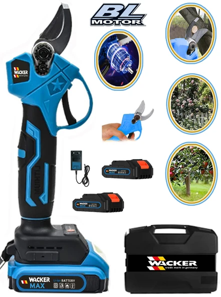 Wacker Pro Germany Yeni Nesil Super Güç 2 Akülü Budama Makası Dal Odun Kesme Makinası Fırçasız Motor ürün görseli 1