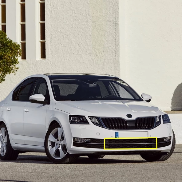 Skoda Octavia 2018-2020 Ön Tampon Orta Izgara Krom Çıtalı 5E0853677K ürün görseli 1