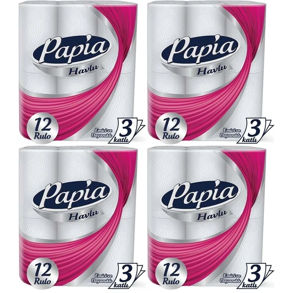 Papia kağıt Havlu 48 Li Set (3 Katlı) (4PK*12) ürün görseli 1