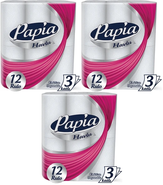 Papia kağıt Havlu 36 Lı Set (3 Katlı) (3PK*12) ürün görseli 1