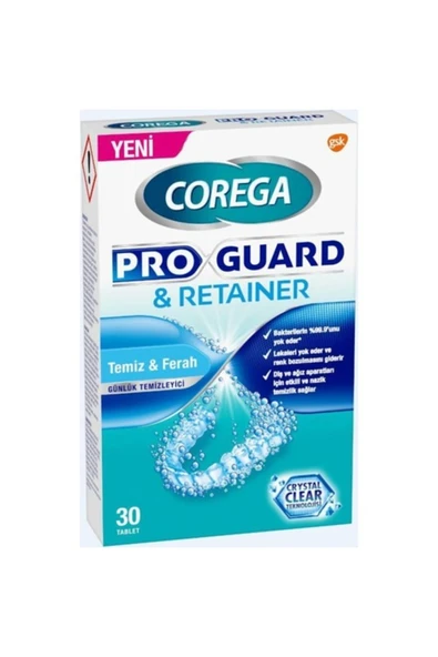 Corega  Proguard & Retainer Diş Apartı Temizleyici Tablet 30'lu ürün görseli 1