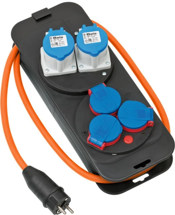 Brennenstuhl Camping Serisi 2xCEE + 3X 230V Soketli Energy İstasyonu H07RN-F 3G2.5 1.5 Metre Kablolu Uzatma Priz ürün görseli 1