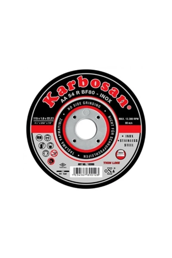 Inox Metal Kesici Ince Taş 115 Mm (25 ADET) ürün görseli 1