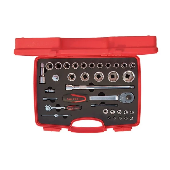İzeltaş 1113001038 1/2" 1/4" 6 Köşe Kombine 35 Parça Lokma Takımı ürün görseli 1