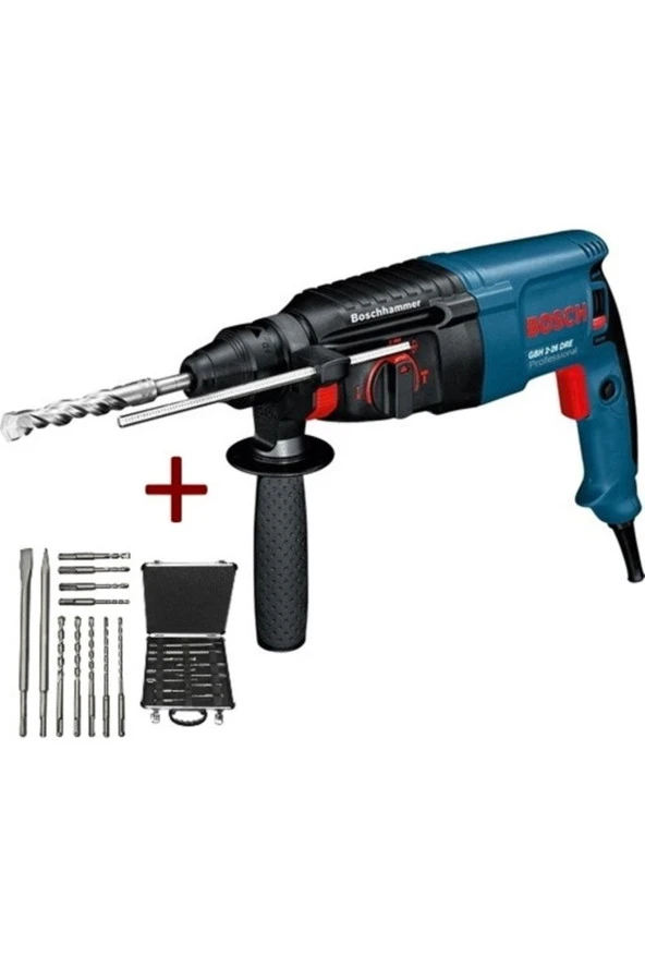 Bosch Gbh 2-26 Dre Profesyonel Kırıcı-delici Matkap 800w ve 11 Parça SDS Plus Keski Set ürün görseli 1