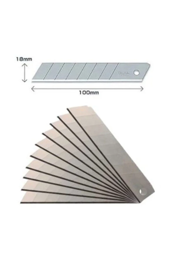 Maket Bıçağı Yedeği Ucu Kalın 18 mm Bıçak 10 Adet ürün görseli 1