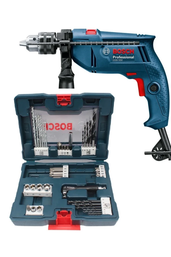 Bosch Profesyonel Seri Darbeli Matkap + 41 Parça X-Line Delme Vidalama Matkap Ucu Lokma Seti ürün görseli 1