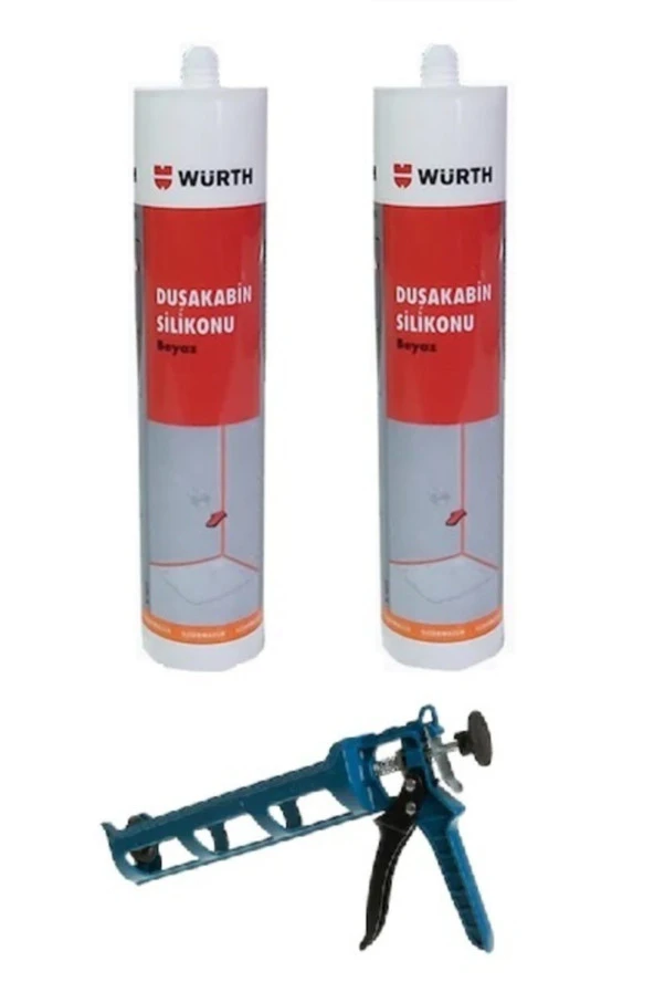 Duşakabin Silikonu Beyaz 2'li Set +Tabanca ürün görseli 1