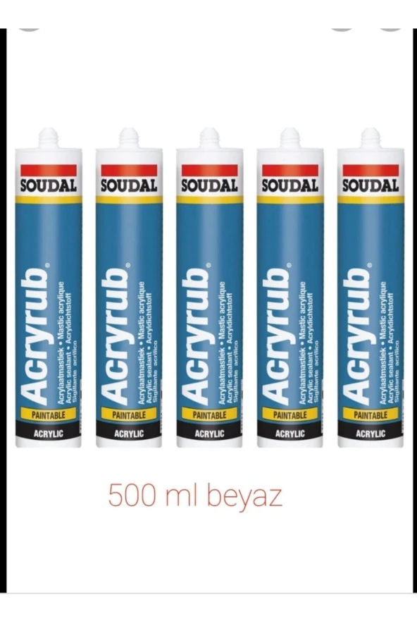 Soudal Silikonize Mastik 500gr Beyaz 5 Adet ürün görseli 1