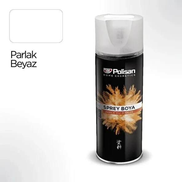 Polisan Akrilik Sprey Boya Parlak Beyaz 400 ml ürün görseli 1
