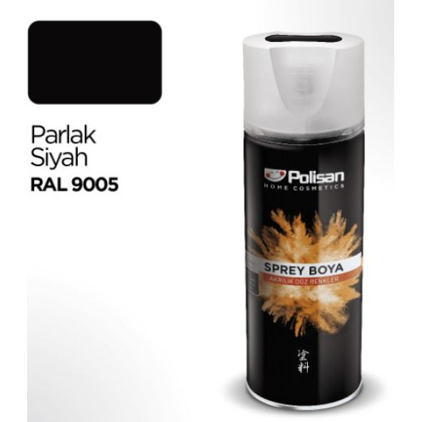 Polisan Akrilik Sprey Boya Parlak Siyah (ral9005) 400 ml ürün görseli 1