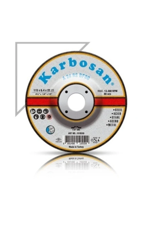 Karbosan 115x6,4mm Metal Taşlama Taşı 25 Adet ürün görseli 1