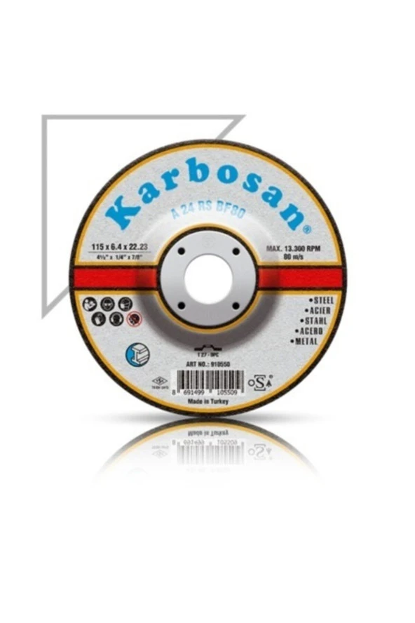Karbosan 115x6 mm Metal Taşlama Taşı ürün görseli 1