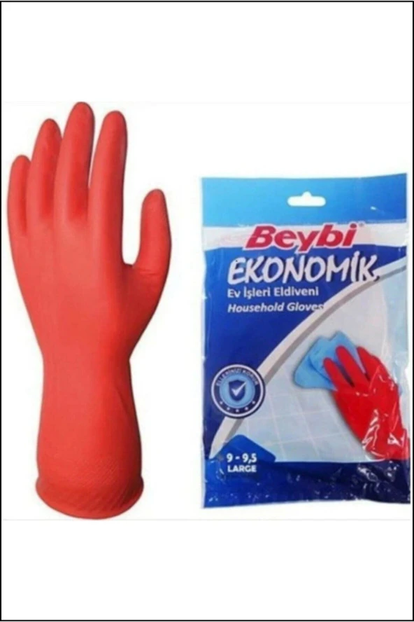 Ekonomik Ev Işleri Ve Bulaşık Eldiveni 9 9.5 L Beden (5 Çift) ürün görseli 1