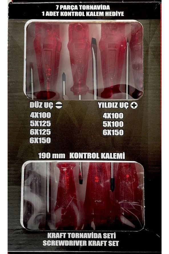 Rayno 7 Parça Kraft Tornavida Seti (kontrol Kalemi Hediyeli) ürün görseli 1