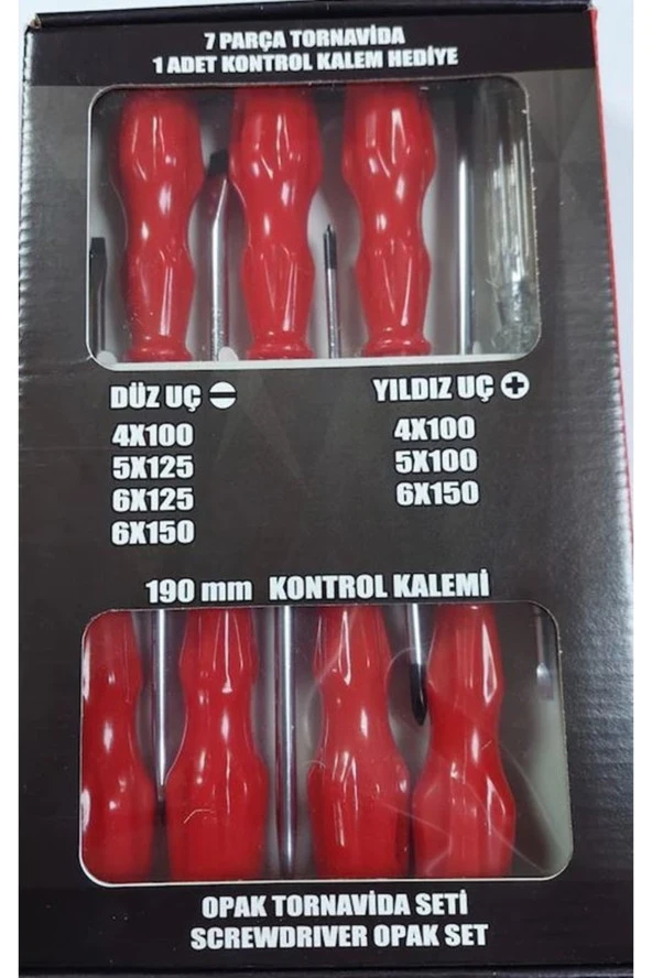 7 Parça Opak Tornavida Seti (kontrol Kalemi Hediyeli) ürün görseli 1