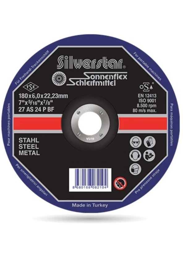 180 X 6,0 X 22,23 Mm Metal Kesici Disk 1 Adet ürün görseli 1