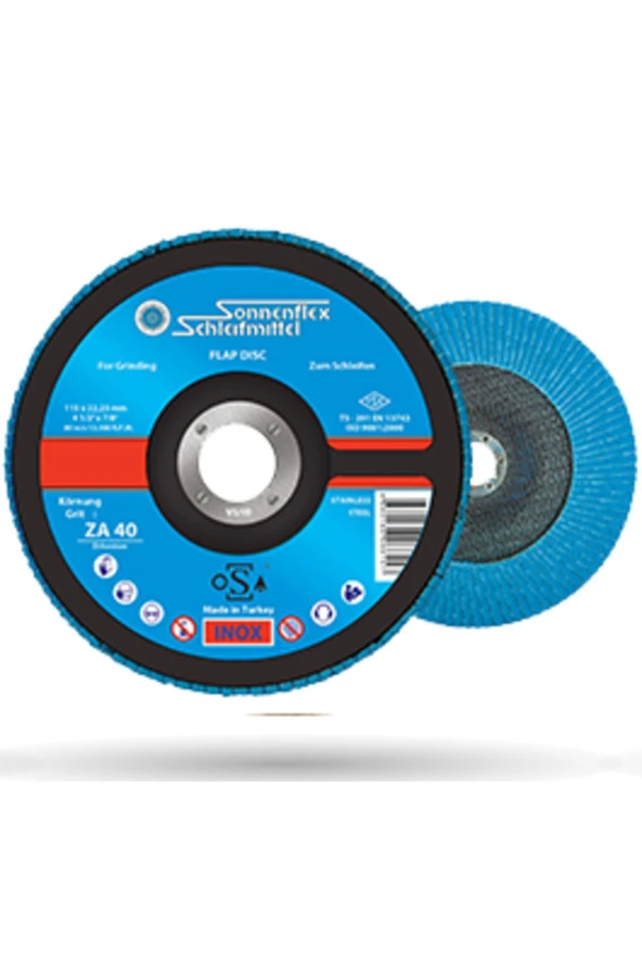 Paslanmaz Flap Zımpara 115 X 22 mm ZK 60 - 10 Adet ürün görseli 1