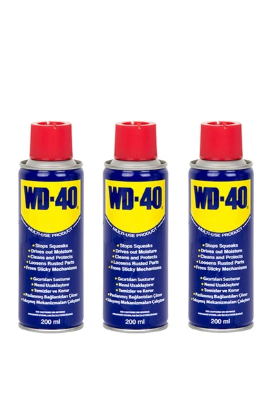 WD-40 3 adet Wd 40 Çok Amaçlı Pas Sökücü,Yağlayıcı 200 ml ürün görseli 1