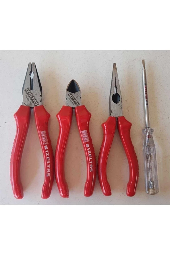 İzeltaş 180 mm Pense 160 mm Yan Keski 160 mm Kargaburnu 190 mm Kontrol Kalemi ürün görseli 1