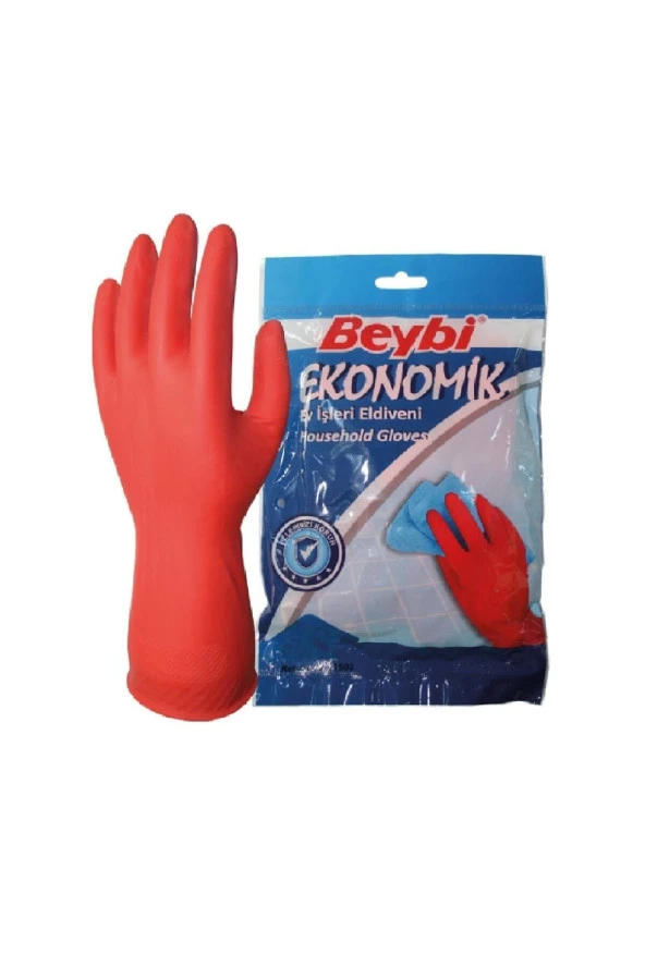 Beybi Bulaşık Eldiven -  Kırmızı Eldiven 9-9,5 - 3 Çift ürün görseli 1