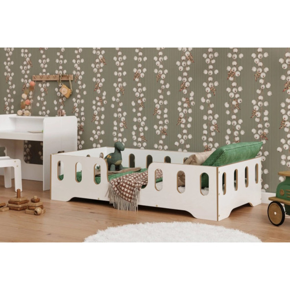 Beyaz Montessori Yatak Mdf Çocuk ve Bebek Odası Karyola ürün görseli 1