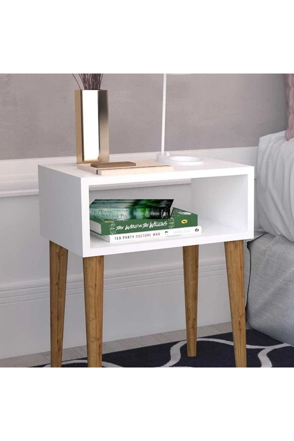 ÜNÜVAR KONSEPT White Retro Başucu Komodin ürün görseli 1