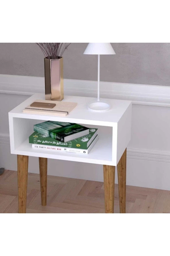 ÜNÜVAR KONSEPT White Retro Başucu Komodin - Resim 2