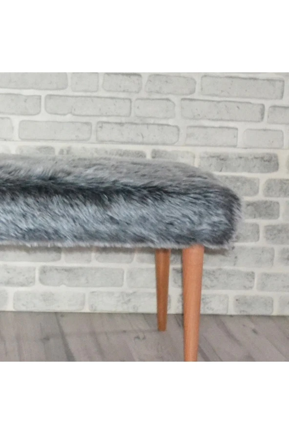 ÜNÜVAR KONSEPT Puf Bench Peluş Antrasit Gri 100X40 ürün görseli 1