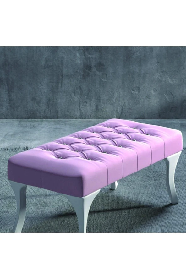 ÜNÜVAR KONSEPT Puffy Home  Kapitoneli Kapı Önü Ayakucu Mutfak Salon Masa Pembe Puf Bench ürün görseli 1