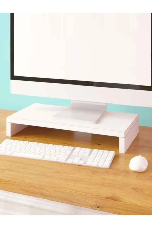 ÜNÜVAR KONSEPT Monitör Yükseltici 50x25x11  cm - Beyaz - Resim 2
