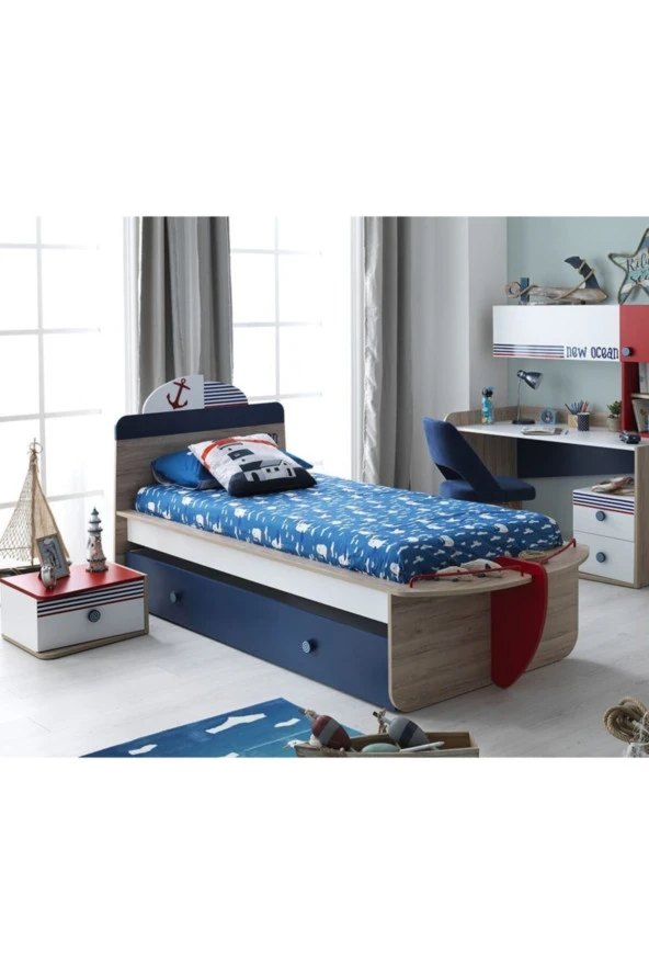 RENGARENK New Ocean Başlıklı Karyola 90x190  cm ürün görseli 1