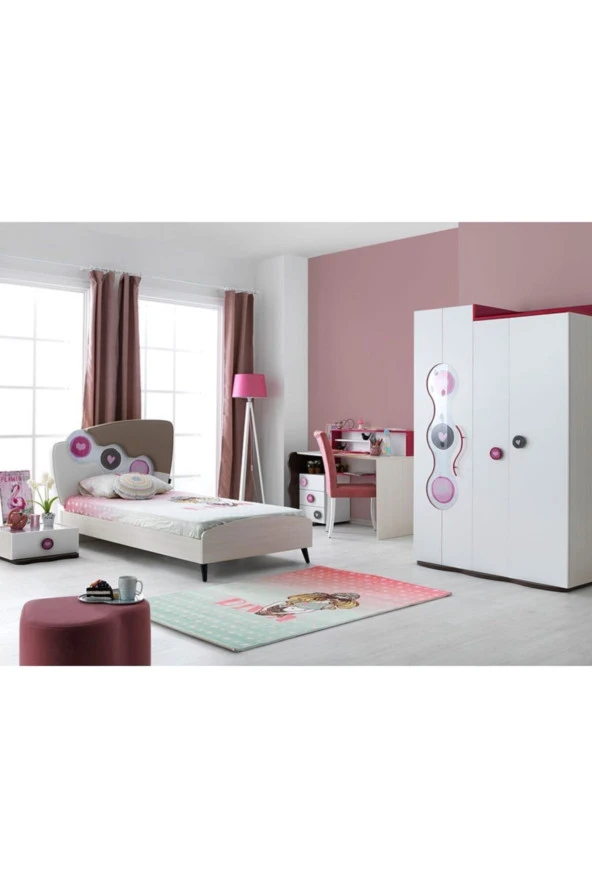RENGARENK Point Başlıklı Karyola 90x190  cm ürün görseli 1