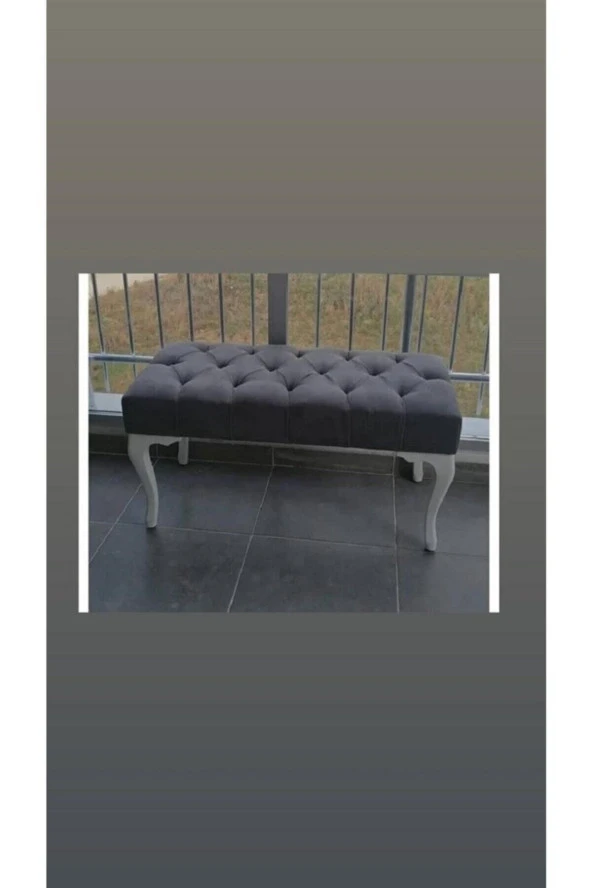 ÜNÜVAR KONSEPT 45X90 Ebatında Gri Renk Dekoratif Banch Pufk2 ürün görseli 1