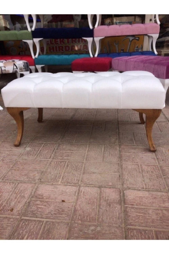 ÜNÜVAR KONSEPT 45X90 Ebatında Ahşap Renk Ayak Dekoratif Pufk2 ürün görseli 1