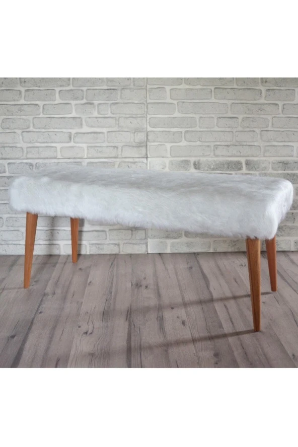 ÜNÜVAR KONSEPT Retro Bench Beyaz Peluşk2 - Resim 2