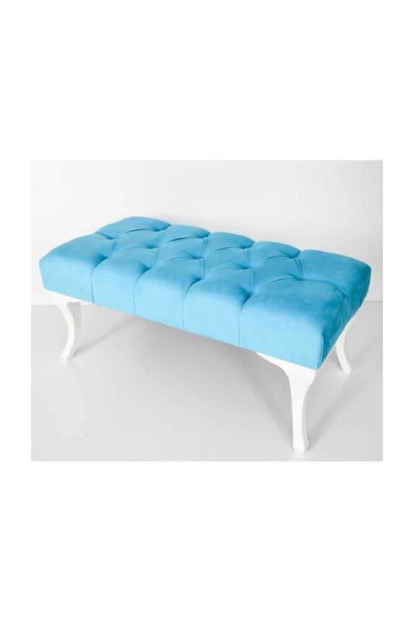 ÜNÜVAR KONSEPT Çima Kapitoneli Kapı Önü Ayakucu Mutfak Salon Masa Mavi Puf Bench ürün görseli 1