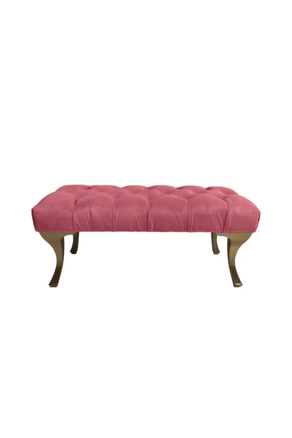 ÜNÜVAR KONSEPT Puf Bench Pembe - Gold Ayak ürün görseli 1
