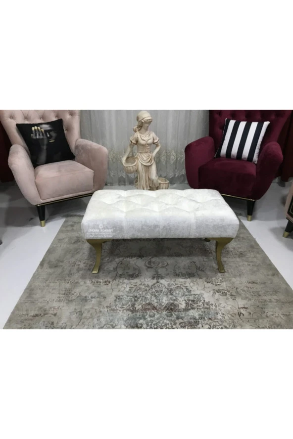 ÜNÜVAR KONSEPT Puf Bench - Gold Ayak ürün görseli 1