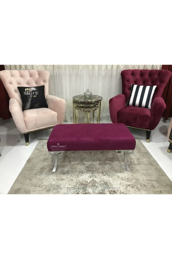 ÜNÜVAR KONSEPT Puf Bench - Gri Ayak 01 ürün görseli 1
